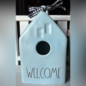 Charming Blue Welcome Birdhouse